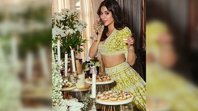 Janhvi Kapoor shared a slew of images of herself in the gorgeous lehenga and captioned her post, "me treating myself after all the love you guys showered on the #mili trailer." (Instagram/@janhvikapoor)