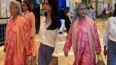 Jaya Bachchan and Navya Naveli Nanda in Mumbai. Jaya Bachchan and Navya Naveli Nanda in Mumbai.