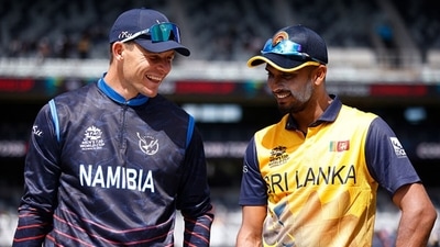 Dasun Shanaka of Sri Lanka and Gerhard Erasmus of Namibia during the coin toss (Getty) Dasun Shanaka of Sri Lanka and Gerhard Erasmus of Namibia during the coin toss (Getty)