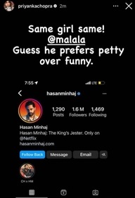 Priyanka Chopra also came in support of Malala.&nbsp;