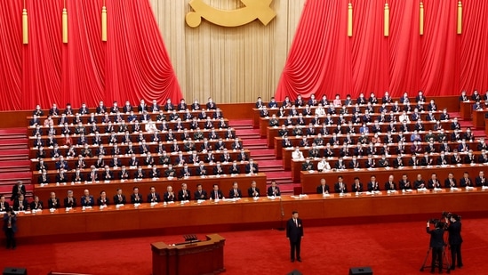 China's Communist party meeting: Chinese President Xi Jinping attends the opening ceremony of the 20th National Congress of the Communist Party of China.(Reuters)