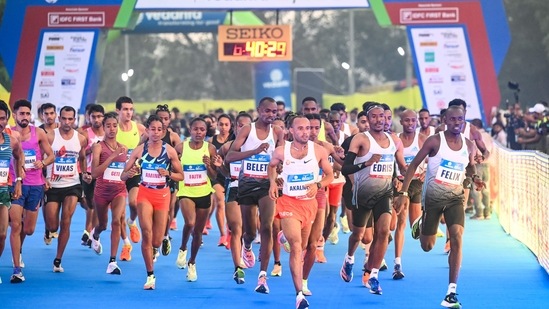 The International Elite winners in the men's and women's categories will take home USD 27,000 each and the prize fund includes the top 10 finishers in both. They will also receive an Event Record Bonus of USD 12,000 as an incentive.(AFP)