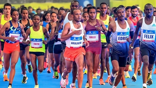 Two-time 5,000 m World champion Muktar Edris of Ethiopia, 2021 Berlin Half Marathon winner Felix Kipkoech of Kenya and promising Ethiopian Chala Regasa are among the top names in the men's Elite field.(AFP)