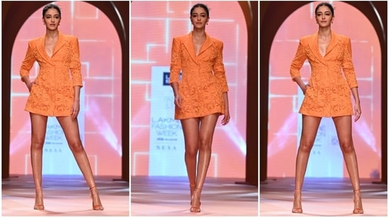 Ananya Panday turns showstopper at the Lakme Fashion Week.&nbsp;(HT Photo/Varinder Chawla)