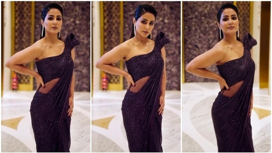 Hina Khan wears a saree gown for attending FDCI Lakme Fashion Week. (HT Photo/Varinder Chawla) Hina Khan wears a saree gown for attending FDCI Lakme Fashion Week. (HT Photo/Varinder Chawla)
