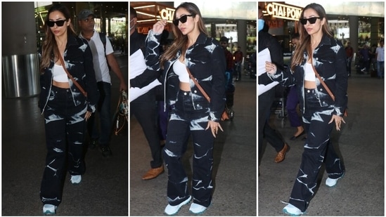 Malaika Arora clicked by the paparazzi at the Mumbai airport. (HT Photo/Varinder Chawla) Malaika Arora clicked by the paparazzi at the Mumbai airport. (HT Photo/Varinder Chawla)
