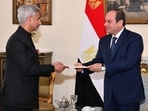 President Abdel Fattah El-Sisi of Egypt with Foreign Minister S Jaishankar. (Twitter) President Abdel Fattah El-Sisi of Egypt with Foreign Minister S Jaishankar. (Twitter) 