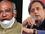 Congress leaders Mallikarjun Kharge and Shashi Tharoor