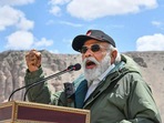 A file photo of Prime Minister Narendra Modi in Ladakh after June 15, 2020 Galwan skirmish. A file photo of Prime Minister Narendra Modi in Ladakh after June 15, 2020 Galwan skirmish.