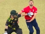 Matthew Wade(left) and Mark Wood
