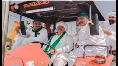 The tractor rally, held on Monday, was led by BKU leader Rakesh Tikait (HT PHOTO) The tractor rally, held on Monday, was led by BKU leader Rakesh Tikait (HT PHOTO)