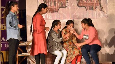 Students enacting during a play at PU Youth Festival and Heritage festival being held at Ramgarhia Collage in Ludhiana. (Gurpreet Singh/HT) Students enacting during a play at PU Youth Festival and Heritage festival being held at Ramgarhia Collage in Ludhiana. (Gurpreet Singh/HT)