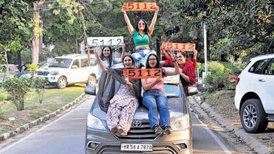 Students make last-ditch efforts to woo voters at Panjab University campus on Monday. (Ravi Kumar/HT)