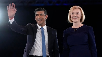 Rishi Sunak-Liz Truss: Liz Truss, right, and Rishi Sunak in London. (AP File)