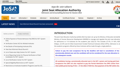 JoSAA 2022 Round 6 Seat Allotment Result out at josaa.nic.in JoSAA 2022 Round 6 Seat Allotment Result out at josaa.nic.in