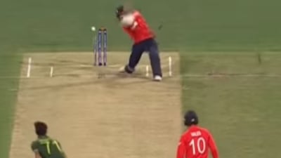 Naseem Shah struck Phil Salt's off stump during the T20 World Cup warm-up game. (Instagram) Naseem Shah struck Phil Salt's off stump during the T20 World Cup warm-up game. (Instagram)