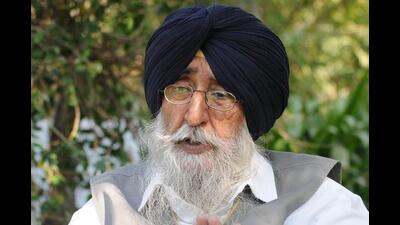 Sangrur member of parliament (MP) and president of pro-Khalistan political party Shiromani Akali Dal (Amritsar) Simranjit Singh Mann. (HT Photo)