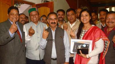 Around 84% turnout was recorded in the All India Congress Committee president election. (Deepak Sansta / HT)
