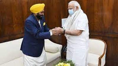 Bhagwant Mann calling on Prime Minister Narendra Modi after taking charge as the Punjab chief minister, in New Delhi in March. (HT file photo) Bhagwant Mann calling on Prime Minister Narendra Modi after taking charge as the Punjab chief minister, in New Delhi in March. (HT file photo)