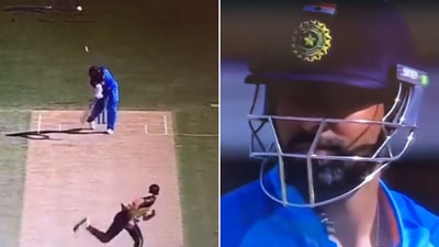 Hardik Pandya acknowledged the jaffa from Mitchell Starc (Screengrab) Hardik Pandya acknowledged the jaffa from Mitchell Starc (Screengrab)