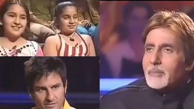 Saif Ali Khan and Sara Ali Khan at Kaun Banega Crorepati in 2005. Saif Ali Khan and Sara Ali Khan at Kaun Banega Crorepati in 2005.
