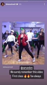 A screengrab of Dhanashree Verma's Instagram story. (Instagram/@dhanashree9) A screengrab of Dhanashree Verma's Instagram story. (Instagram/@dhanashree9)