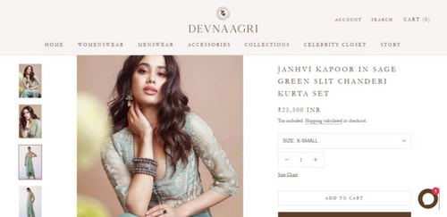 The price of the suit set Janhvi Kapoor wore for promoting Mili.&nbsp; (Devnaagri.com)
