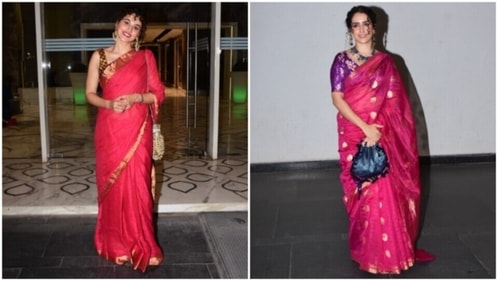 Taapsee Pannu and Sanya Malhotra at Ayushmann Khurrana Diwali bash. (HT Photo/Varinder Chawla) Taapsee Pannu and Sanya Malhotra at Ayushmann Khurrana Diwali bash. (HT Photo/Varinder Chawla)