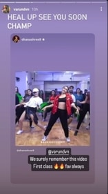 Screengrab of Varun Dhawan's Instagram story. (Instagram/@varundvn) Screengrab of Varun Dhawan's Instagram story. (Instagram/@varundvn)