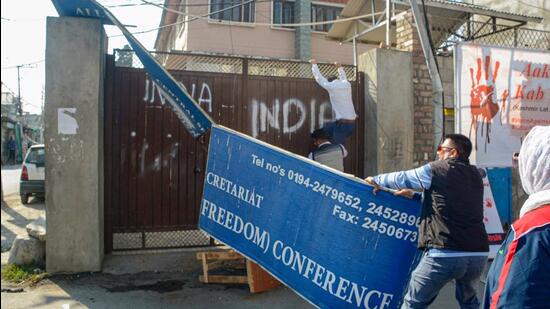 The protestor said their action was aimed at sending a strong message to the Hurriyat sympathisers. (PTI)