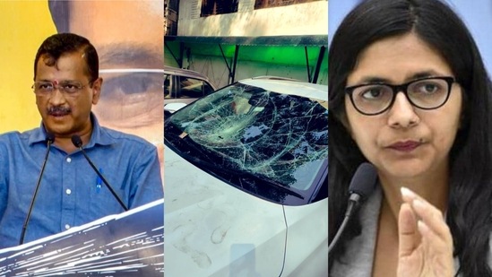 Delhi Commission for Women chairperson Swati Maliwal shared pictures of vadalized cars, saying “some attacker entered my house and he attacked.”