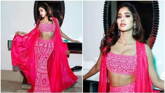 Janhvi Kapoor recently launched the trailer of her upcoming film Mili with co-stars Manoj Pahwa and Sunny Kaushal in Mumbai. After the event, Janhvi has been keeping busy with the movie's promotions. On Sunday, the actor flew to Jaipur to attend another promotional event. She even dropped several pictures from the occasion and displayed her gorgeous outfit on Instagram. Keep scrolling to check out all the photos.(Instagram)