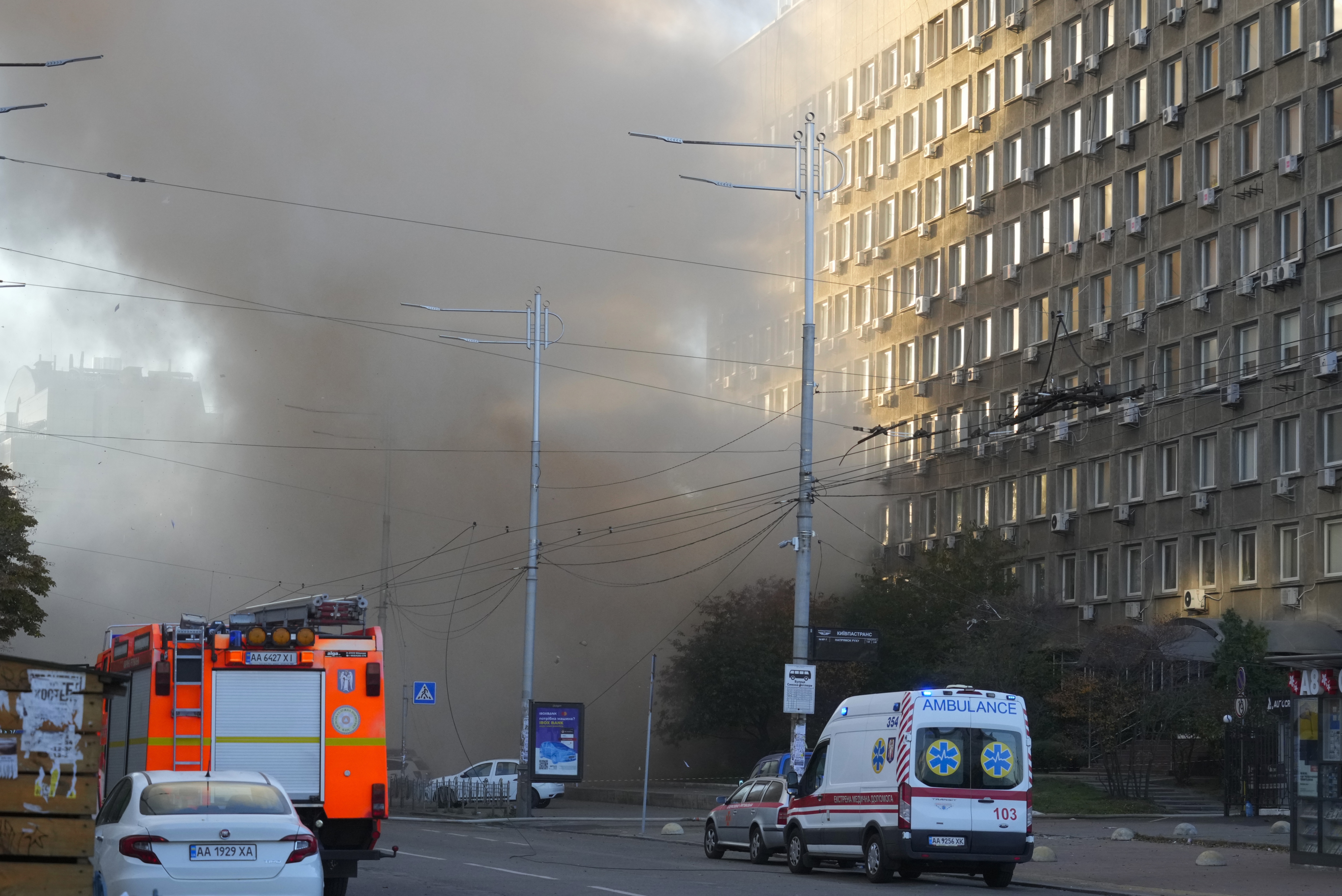 Russia-Ukraine War: A smoke rises after a drone fired on buildings in Kyiv, Ukraine. (AP) Russia-Ukraine War: A smoke rises after a drone fired on buildings in Kyiv, Ukraine. (AP)