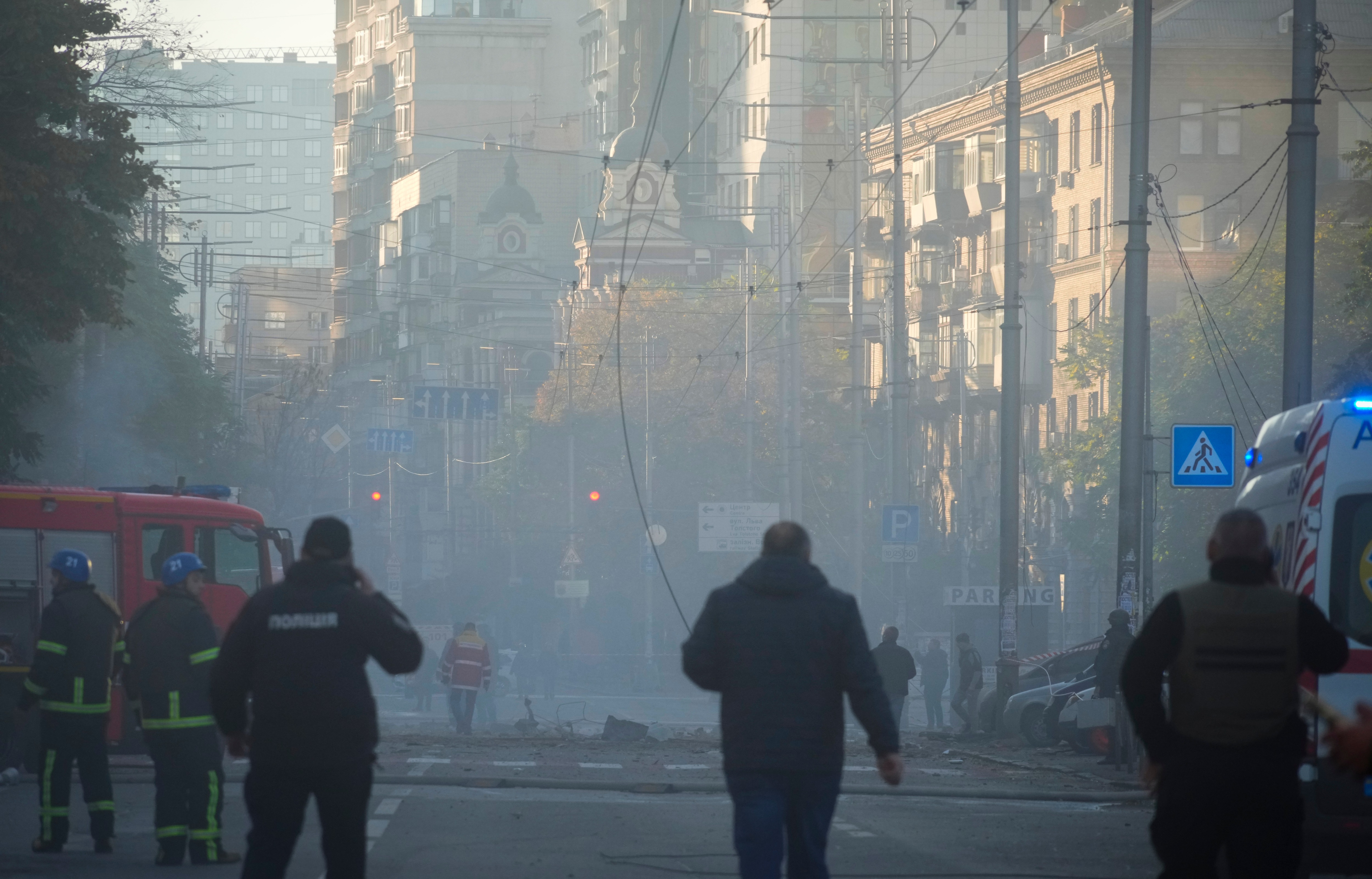 Russia-Ukraine War: A smoke rises after a drone fired on buildings in Kyiv, Ukraine. (AP) Russia-Ukraine War: A smoke rises after a drone fired on buildings in Kyiv, Ukraine. (AP)