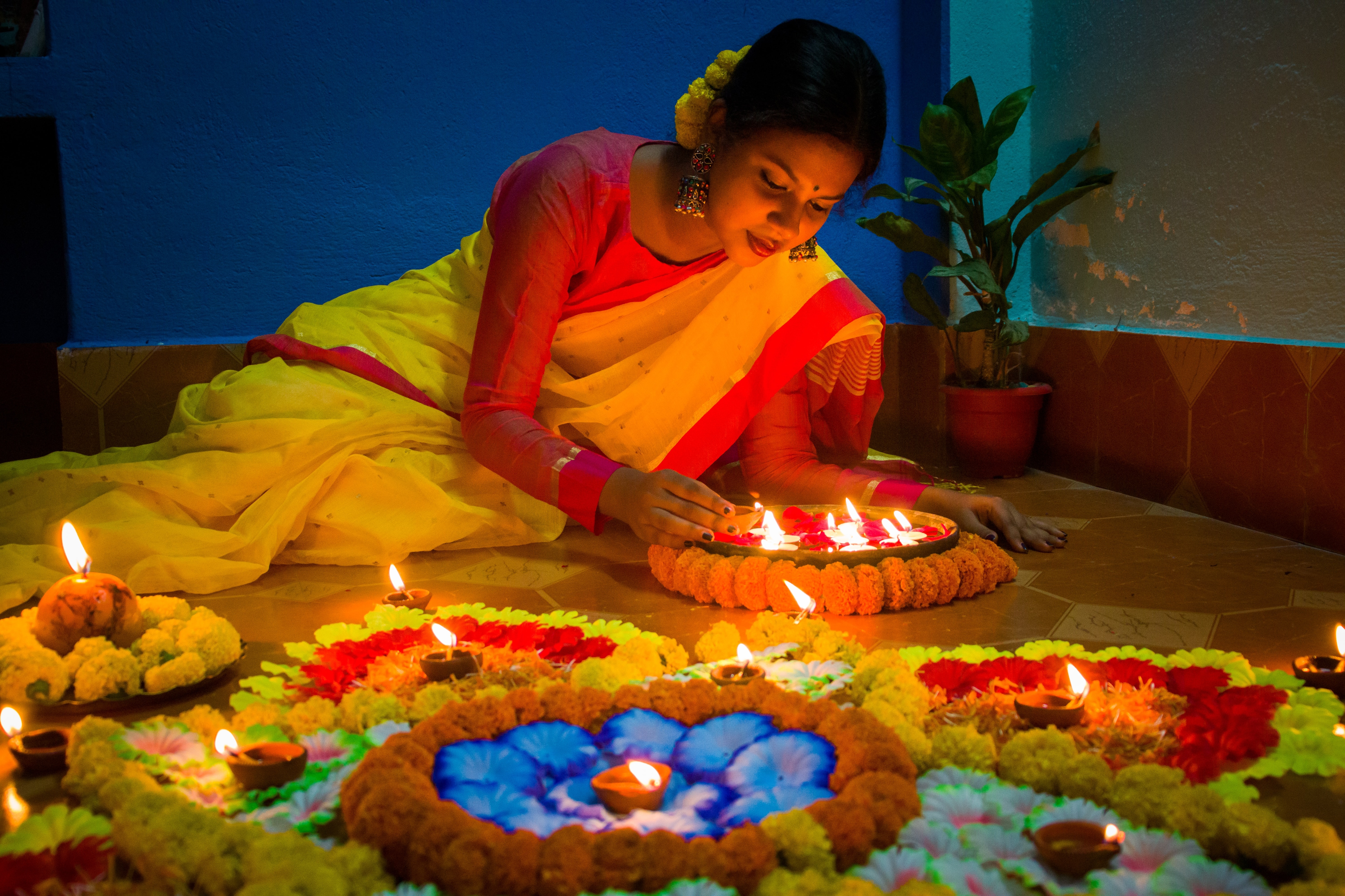 decorate home with diyas