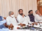 Karnataka Minister for Scheduled Tribes Welfare B Sriramulu during a press conference in Bengaluru. (PTI Photo/Shailendra Bhojak)