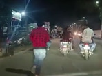 A man in Odisha's Cuttack seen in a viral video being dragged around city for not paying dues on time. (Twitter) A man in Odisha's Cuttack seen in a viral video being dragged around city for not paying dues on time. (Twitter)