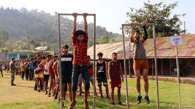 The Rashtriya Rifles conducts a preparatory session for Agnipath aspirants in J&K. (ANI) The Rashtriya Rifles conducts a preparatory session for Agnipath aspirants in J&K. (ANI)