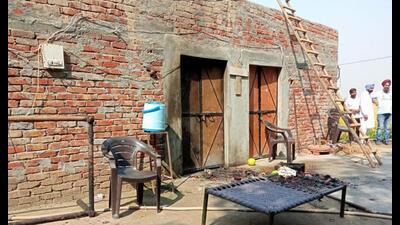 The victims’ house at the Mehatpur area of Jalandhar .