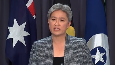 Australian Foreign Minister Penny Wong speaks during a press conference, Tuesday (Australia Pool via AP) (AP) Australian Foreign Minister Penny Wong speaks during a press conference, Tuesday (Australia Pool via AP) (AP)