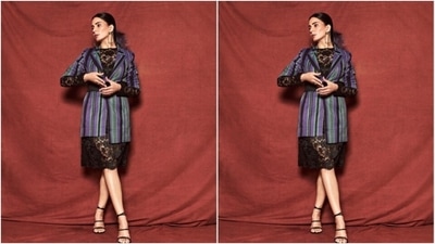 In black stilettos and statement emerald hoop earrings, Kirti further aced the look to perfection. (Instagram/@iamkirtikulhari) In black stilettos and statement emerald hoop earrings, Kirti further aced the look to perfection. (Instagram/@iamkirtikulhari)