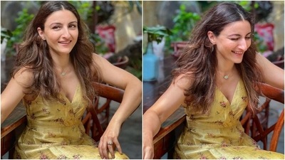 Soha Ali Khan got ‘roped’ into doing this. Literally (Instagram/@sakpataudi) Soha Ali Khan got ‘roped’ into doing this. Literally (Instagram/@sakpataudi)