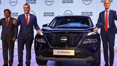 Nissan Motor India Pvt Ltd MD Rakesh Srivastava with their India Operation President Frank Torres and Divisional Vice President for Marketing and Sales Operations Joni Paiva at the unveiling of the company's 'X-Trail', 'Qashqai' and 'Juke' SUVs, at Aerocity in New Delhi, Tuesday, Oct. 18, 2022. (PTI ) Nissan Motor India Pvt Ltd MD Rakesh Srivastava with their India Operation President Frank Torres and Divisional Vice President for Marketing and Sales Operations Joni Paiva at the unveiling of the company's 'X-Trail', 'Qashqai' and 'Juke' SUVs, at Aerocity in New Delhi, Tuesday, Oct. 18, 2022. (PTI )