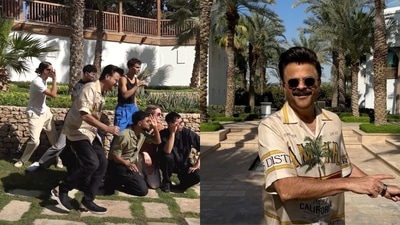 The image, taken from the viral video, shows Anil Kapoor recreating his iconic songs with Norway dance group Quick Style.&nbsp; (Instagram/@thequickstyle)