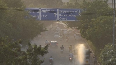 The Central Pollution Control Board's 24-hour average Air Quality Index (AQI) data showed that at 9.05 am, Delhi's air quality was in the poor category at 242. The Central Pollution Control Board's 24-hour average Air Quality Index (AQI) data showed that at 9.05 am, Delhi's air quality was in the poor category at 242.