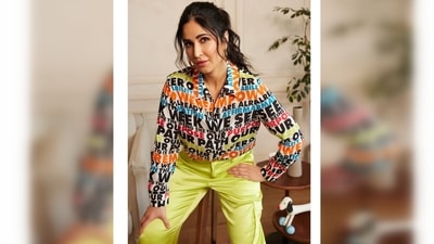 Katrina Kaif shared two photos of herself on her Instagram handle and captioned it, "Had a lot to say …… so I put it on my shirt." (Instagram/@katrinakaif) Katrina Kaif shared two photos of herself on her Instagram handle and captioned it, "Had a lot to say …… so I put it on my shirt." (Instagram/@katrinakaif)