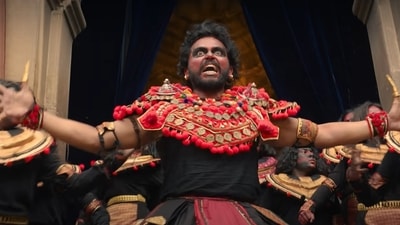 Karthi in a still from Ponniyin Selvan I. Karthi in a still from Ponniyin Selvan I. 