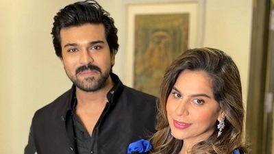 Ram Charan with wife Upasana Konidela. (file pic) Ram Charan with wife Upasana Konidela. (file pic)