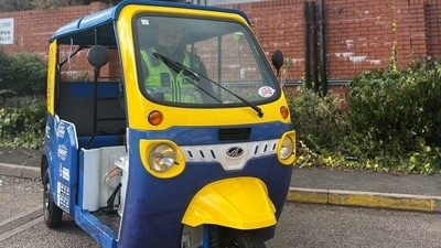 In a Facebook post by Newport Online, a police officer is seen sitting inside one of the new 'tuk-tuks', which are identical in appearance to the lakhs of auto rickshaws found in Indian cities and towns. In a Facebook post by Newport Online, a police officer is seen sitting inside one of the new 'tuk-tuks', which are identical in appearance to the lakhs of auto rickshaws found in Indian cities and towns.