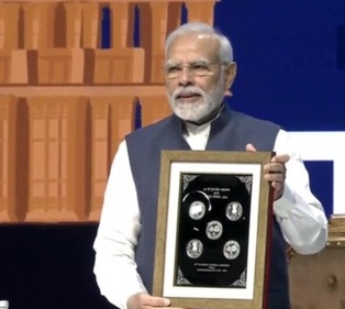 PM Modi releases commemorative coins of  ₹100 at Interpol general assembly (ANI)